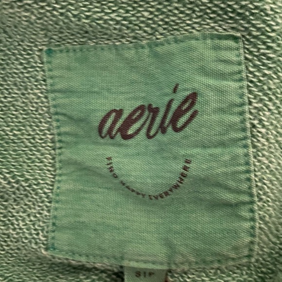 Aerie Women’s Down To Earth Quarter Zip in Green, Size small oversized - Picture 15 of 16